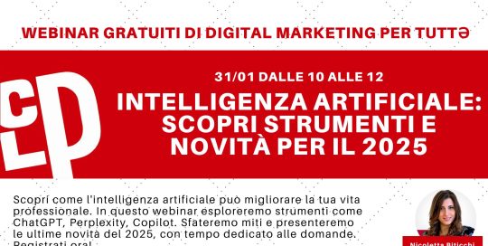 formazione digitale gratuita di CLP: Intelligenza artificiale e le novità del 2025 gennaio